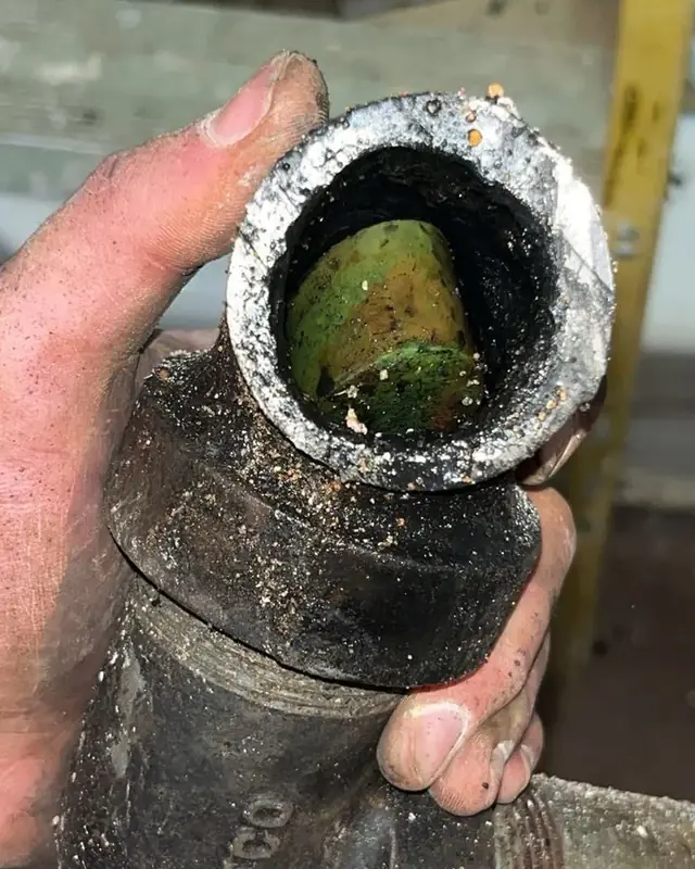 Pipe opened up on a Jeff's Plumbing drain job